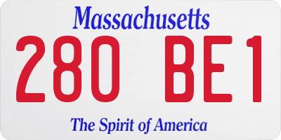 MA license plate 280BE1