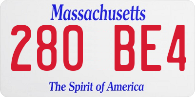 MA license plate 280BE4
