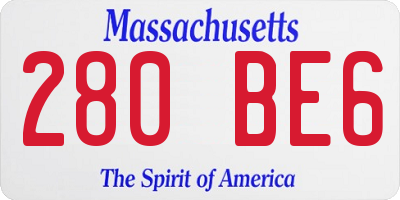 MA license plate 280BE6