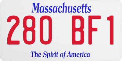 MA license plate 280BF1