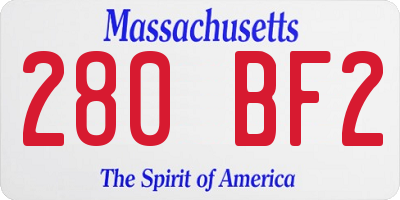 MA license plate 280BF2