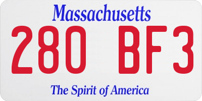 MA license plate 280BF3