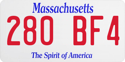 MA license plate 280BF4
