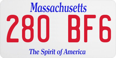 MA license plate 280BF6