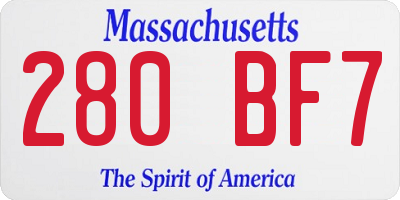 MA license plate 280BF7