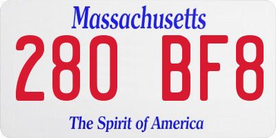 MA license plate 280BF8
