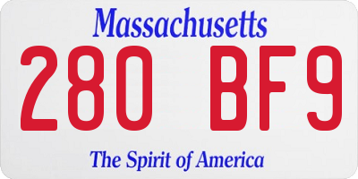 MA license plate 280BF9