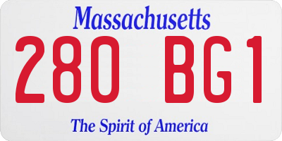 MA license plate 280BG1
