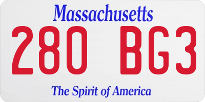 MA license plate 280BG3