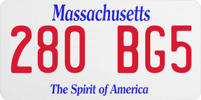 MA license plate 280BG5