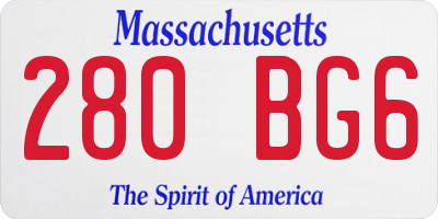 MA license plate 280BG6