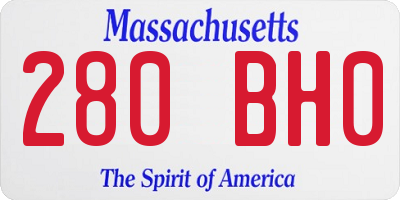MA license plate 280BH0