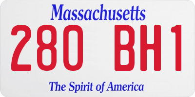 MA license plate 280BH1