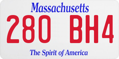 MA license plate 280BH4