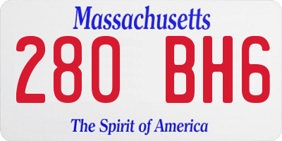 MA license plate 280BH6