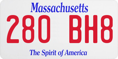 MA license plate 280BH8