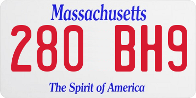MA license plate 280BH9