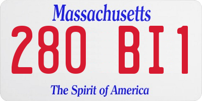 MA license plate 280BI1