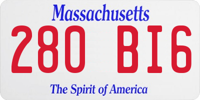 MA license plate 280BI6
