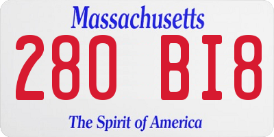 MA license plate 280BI8