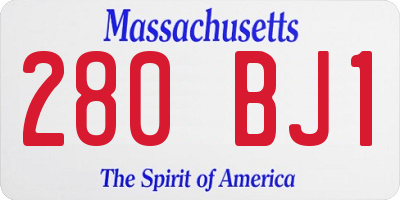 MA license plate 280BJ1