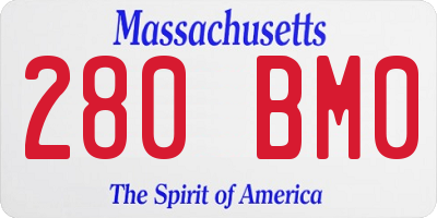 MA license plate 280BM0