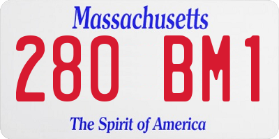 MA license plate 280BM1
