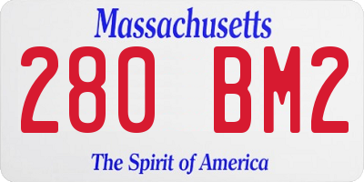 MA license plate 280BM2