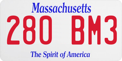 MA license plate 280BM3