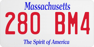 MA license plate 280BM4
