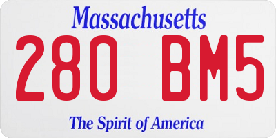 MA license plate 280BM5