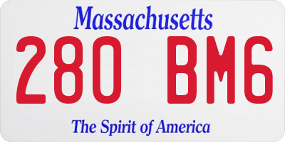 MA license plate 280BM6