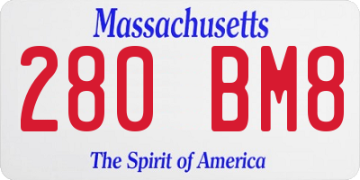 MA license plate 280BM8