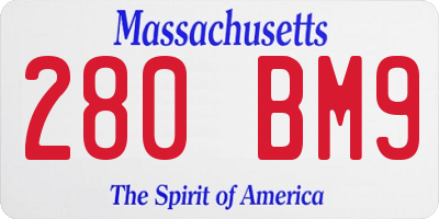 MA license plate 280BM9
