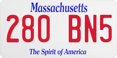 MA license plate 280BN5