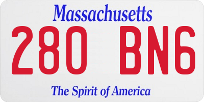 MA license plate 280BN6