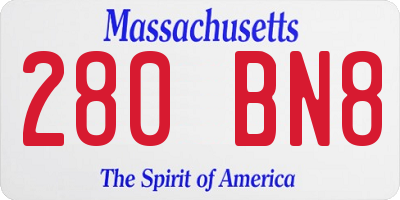 MA license plate 280BN8