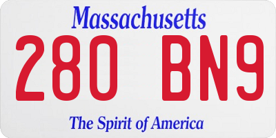 MA license plate 280BN9