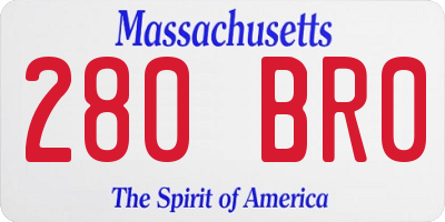 MA license plate 280BR0
