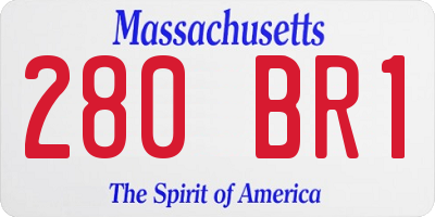 MA license plate 280BR1