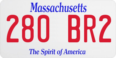 MA license plate 280BR2