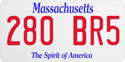 MA license plate 280BR5