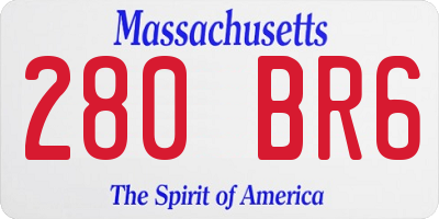 MA license plate 280BR6