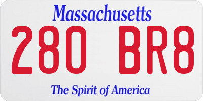 MA license plate 280BR8