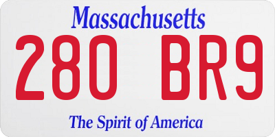 MA license plate 280BR9