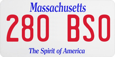 MA license plate 280BS0