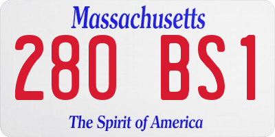 MA license plate 280BS1