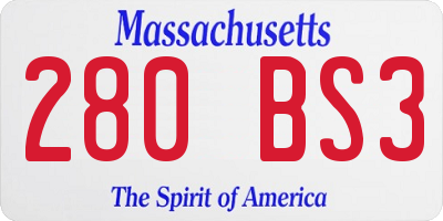 MA license plate 280BS3