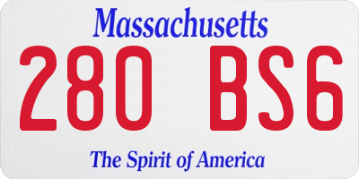 MA license plate 280BS6