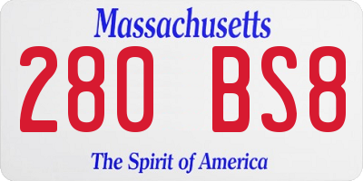 MA license plate 280BS8
